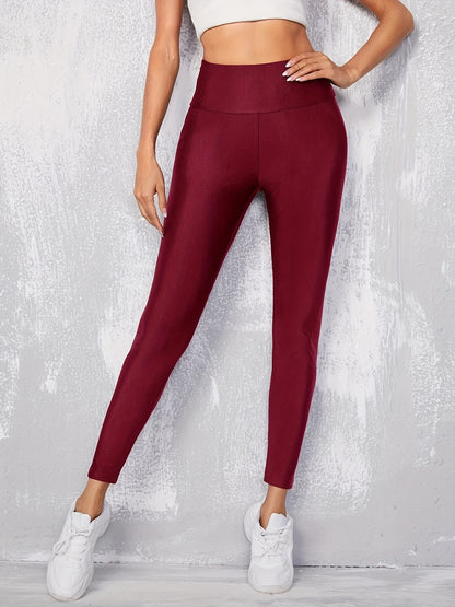 New Black High-Waisted Stretchy Solid Color Slim-Fit Pants for Women, Tight Leggings.