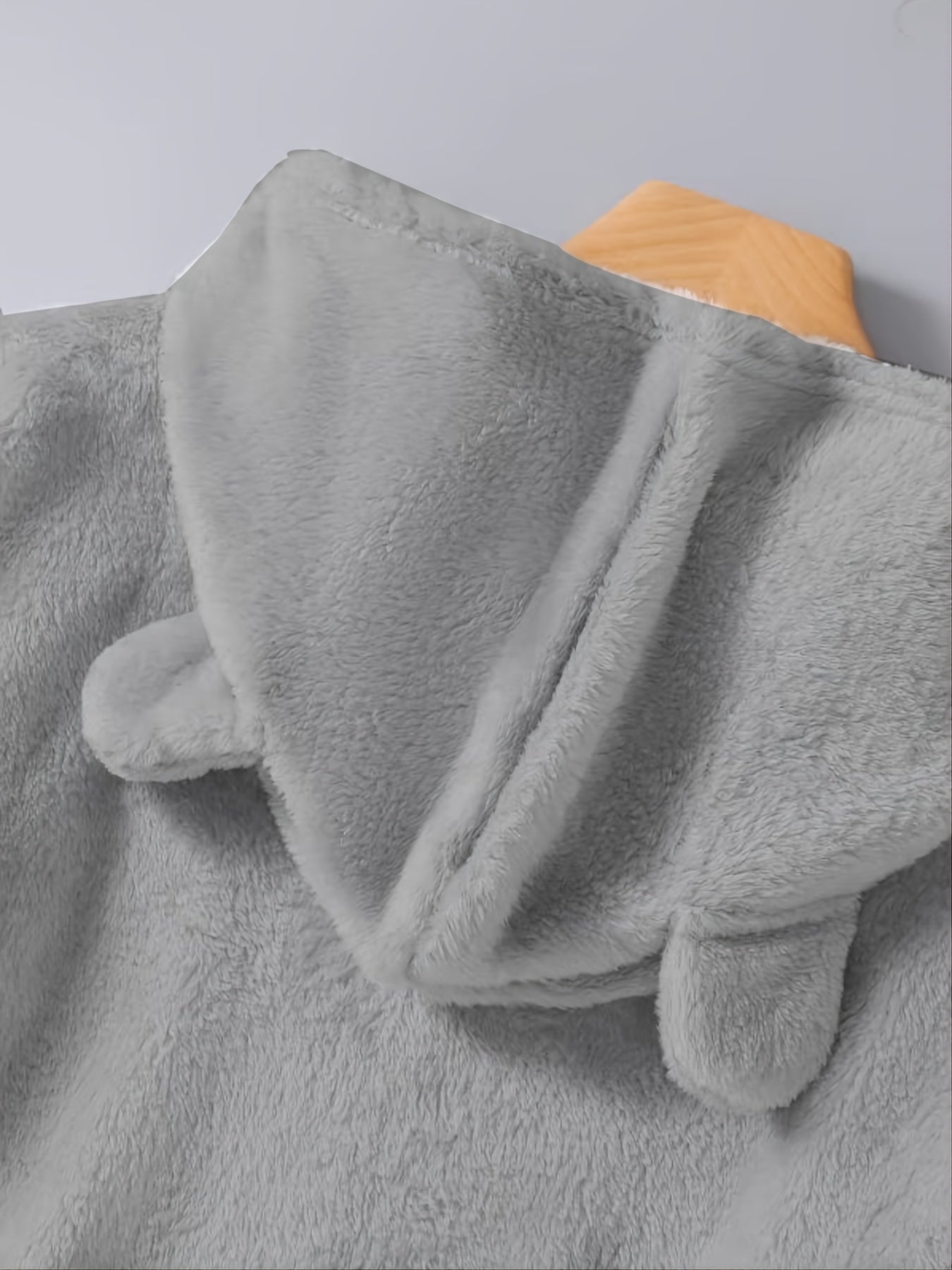 Winter Plush Hooded Sweatshirt - Oversized Casual Pullover with Cartoon Penguin Graphic & "I'm Not Short I'm Penguin Size" Text, 100% Polyester, Machine Washable, Grey