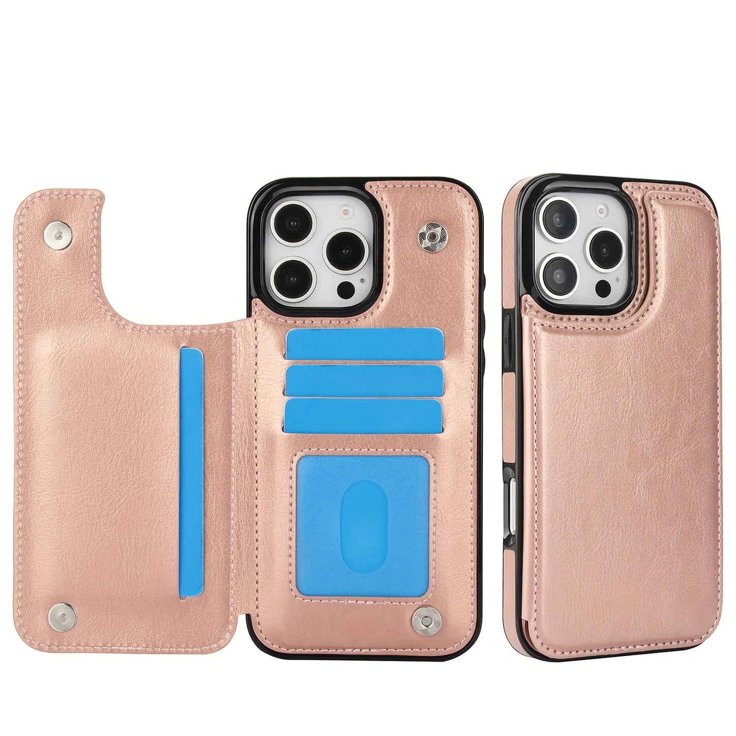 Premium PU Synthetic Faux Leather Wallet Case Designed for Various for iphone Models, Featuring Card Slots, a Stand, And Shockproof Protection.
