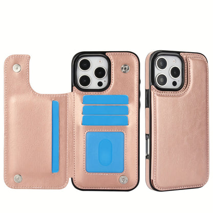 Premium PU Synthetic Faux Leather Wallet Case Designed for Various for iphone Models, Featuring Card Slots, a Stand, And Shockproof Protection.