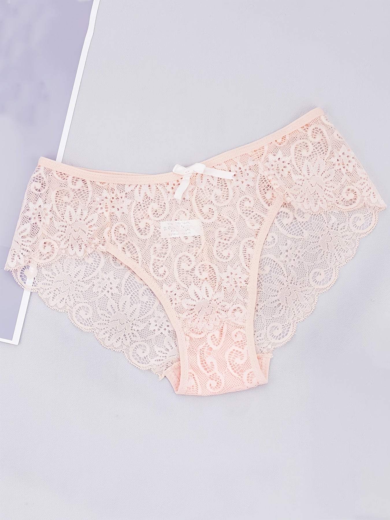 5 Pack Women's Lace Sexy Mid Waist Panties