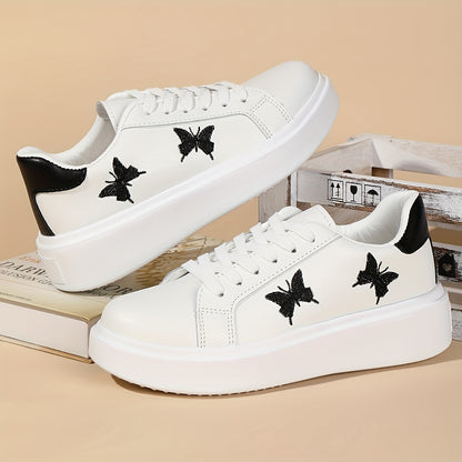 Ladies' Embroidered Butterfly Flat Shoes, Casual And Lightweight Loafers