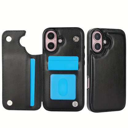 Premium PU Synthetic Faux Leather Wallet Case Designed for Various for iphone Models, Featuring Card Slots, a Stand, And Shockproof Protection.