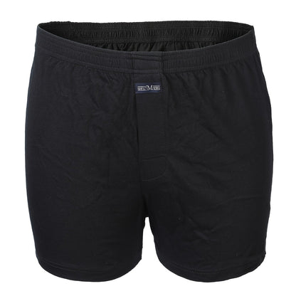 Men'S High-Waist Boxer Briefs - Soft Breathable, Loose Fit, Deep Crotch, Button Detail, Solid Black, Comfortable for Casual Attire, High Waisted Boxer Briefs