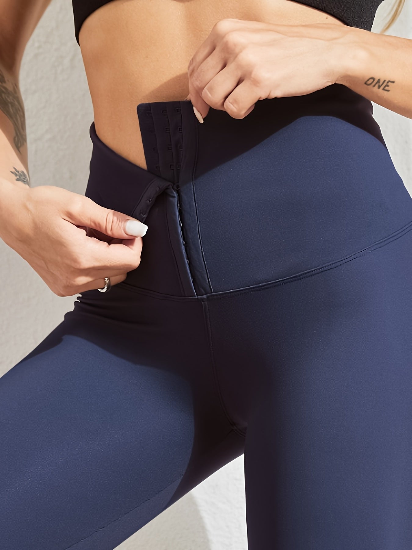Women'S High-Waist Double-Breasted Tummy Control Leggings - Thickened, Stretchy, Button Closure, Olive Green, Long Length, All-Season Skinny Jeans for Butt Lifting & Belly Smoothing, High Waisted Leggings, Butt Lifting Appare