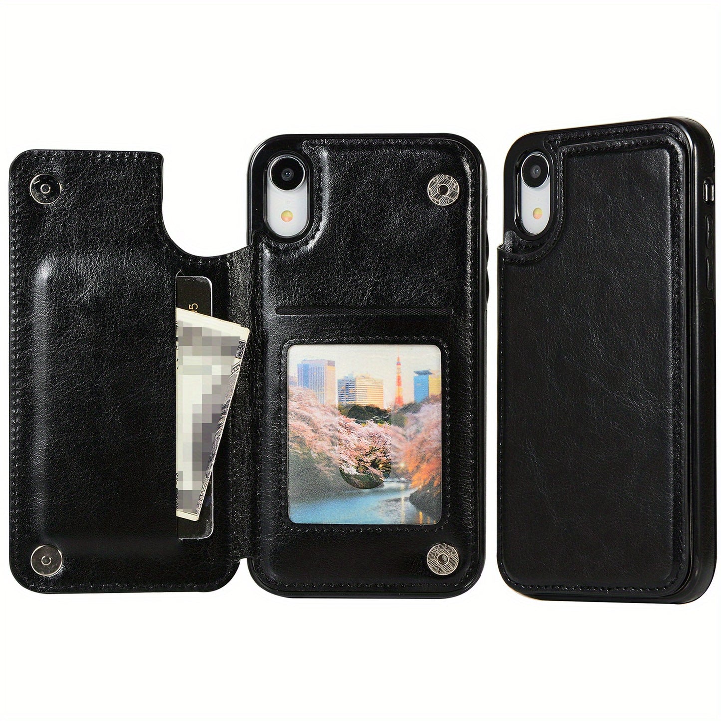 Premium PU Synthetic Faux Leather Wallet Case Designed for Various for iphone Models, Featuring Card Slots, a Stand, And Shockproof Protection.