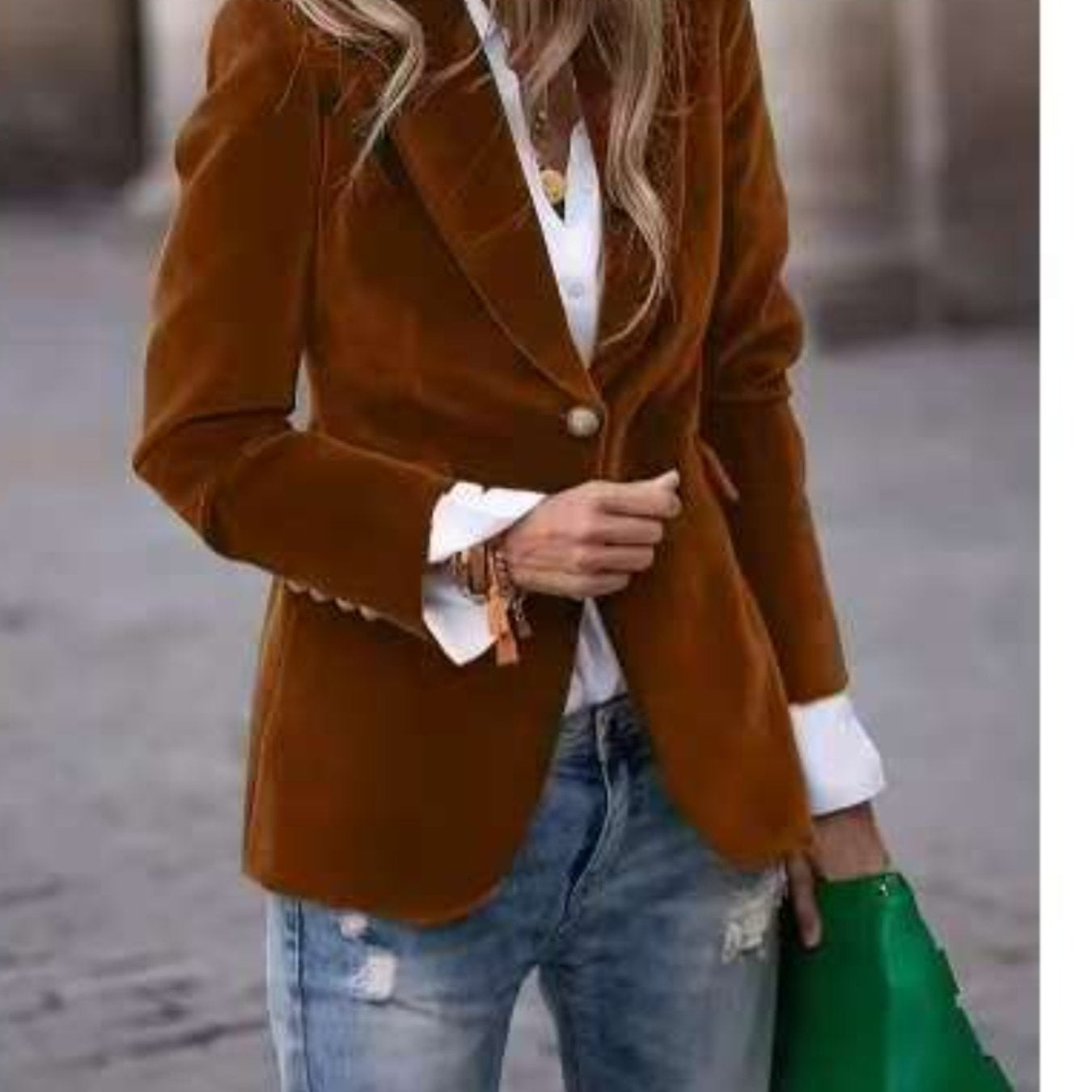 Velvet Lapel Casual Suit Business Fashion Slim Single-breasted Jacket Outwear Clothing For Women