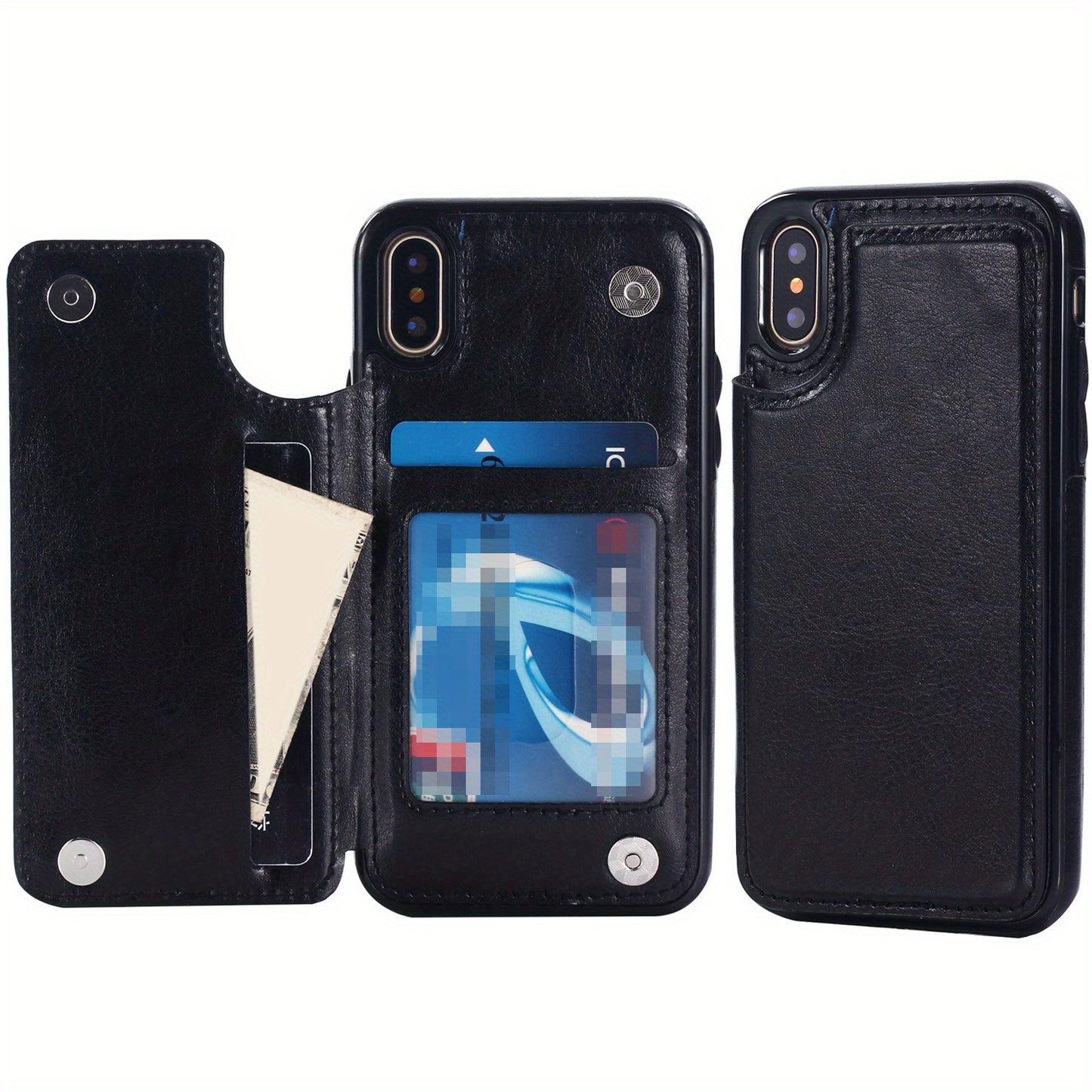 Premium PU Synthetic Faux Leather Wallet Case Designed for Various for iphone Models, Featuring Card Slots, a Stand, And Shockproof Protection.