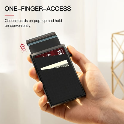 Simple RFID Blocking Aluminum Alloy Credit Card Holder with Money Bag for Men