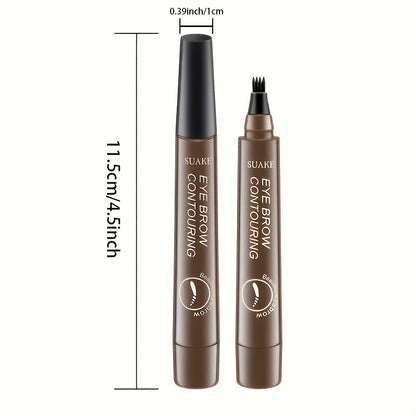 Four-Prong Eyebrow Pencil, Waterproof and Sweatproof with Long-lasting Wear