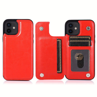 Premium PU Synthetic Faux Leather Wallet Case Designed for Various for iphone Models, Featuring Card Slots, a Stand, And Shockproof Protection.