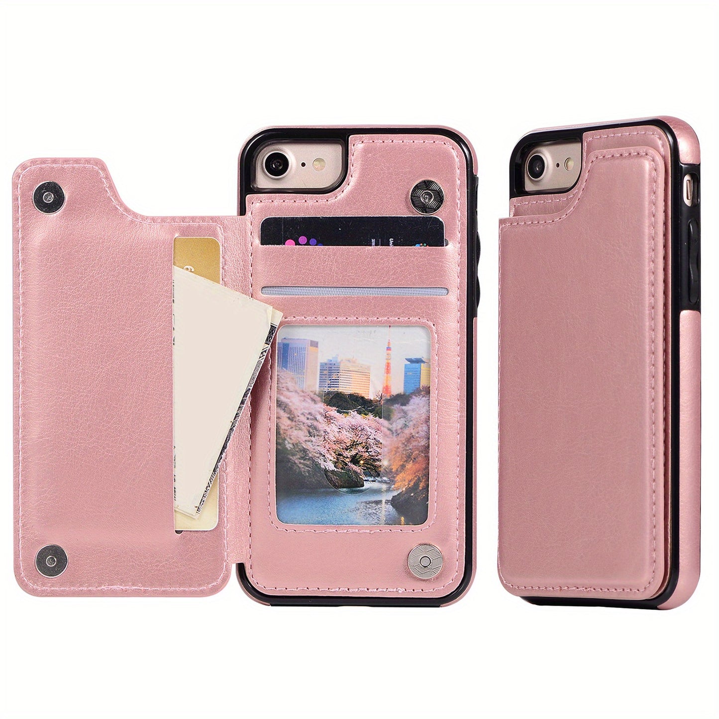 Premium PU Synthetic Faux Leather Wallet Case Designed for Various for iphone Models, Featuring Card Slots, a Stand, And Shockproof Protection.