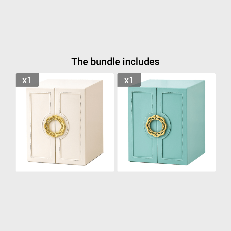 1 Large Faux Leather Jewelry Organizer Box with 5 Drawers & Golden-Tone Handles - Elegant Rectangular Storage for Rings, Necklaces, Bracelets, Earrings, Watches - Soft Fabric-Lined Interior, Side Door Access, Textured Finish