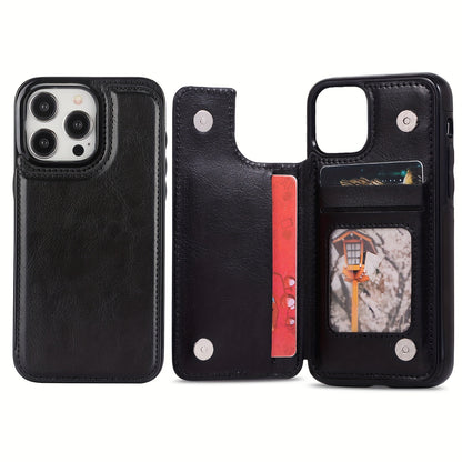Premium PU Synthetic Faux Leather Wallet Case Designed for Various for iphone Models, Featuring Card Slots, a Stand, And Shockproof Protection.