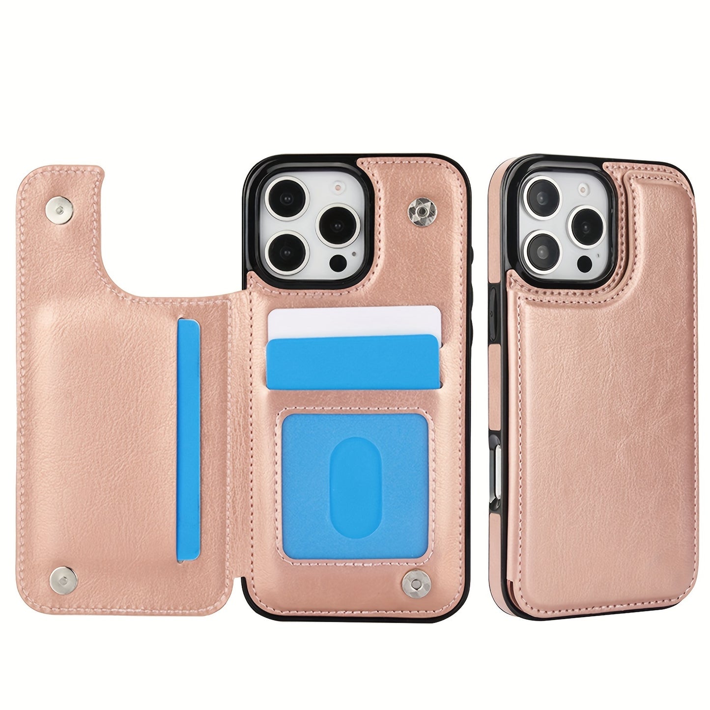 Premium PU Synthetic Faux Leather Wallet Case Designed for Various for iphone Models, Featuring Card Slots, a Stand, And Shockproof Protection.