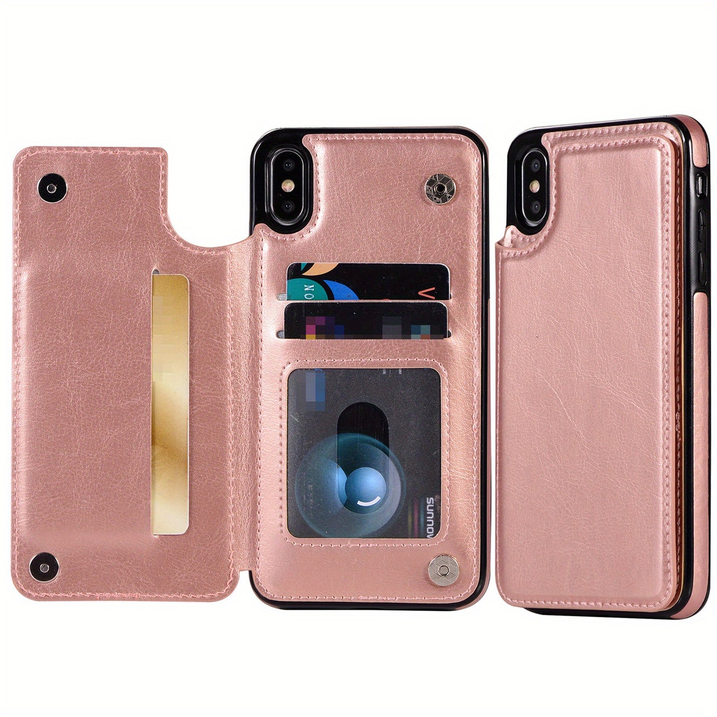 Premium PU Synthetic Faux Leather Wallet Case Designed for Various for iphone Models, Featuring Card Slots, a Stand, And Shockproof Protection.