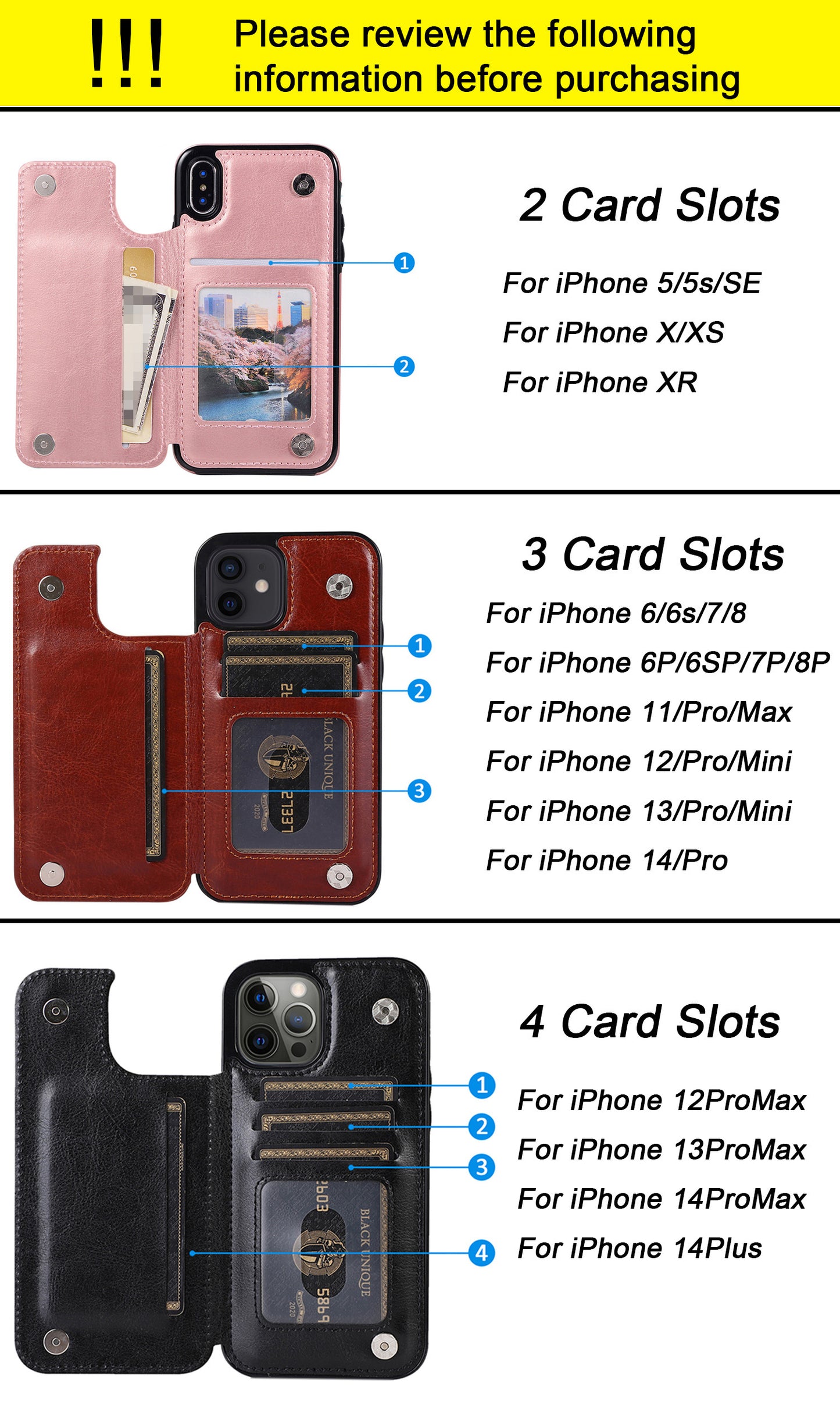 Premium PU Synthetic Faux Leather Wallet Case Designed for Various for iphone Models, Featuring Card Slots, a Stand, And Shockproof Protection.