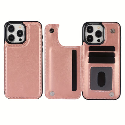Premium PU Synthetic Faux Leather Wallet Case Designed for Various for iphone Models, Featuring Card Slots, a Stand, And Shockproof Protection.