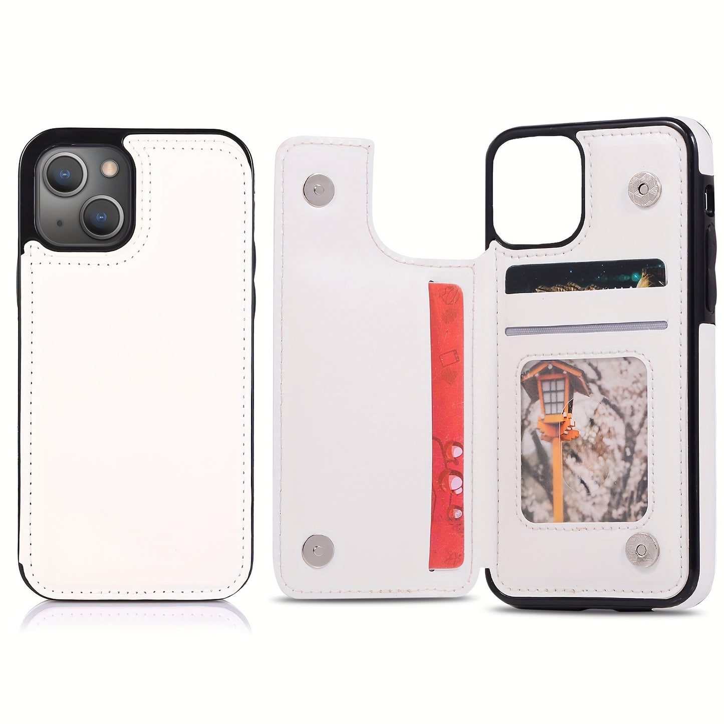 Premium PU Synthetic Faux Leather Wallet Case Designed for Various for iphone Models, Featuring Card Slots, a Stand, And Shockproof Protection.