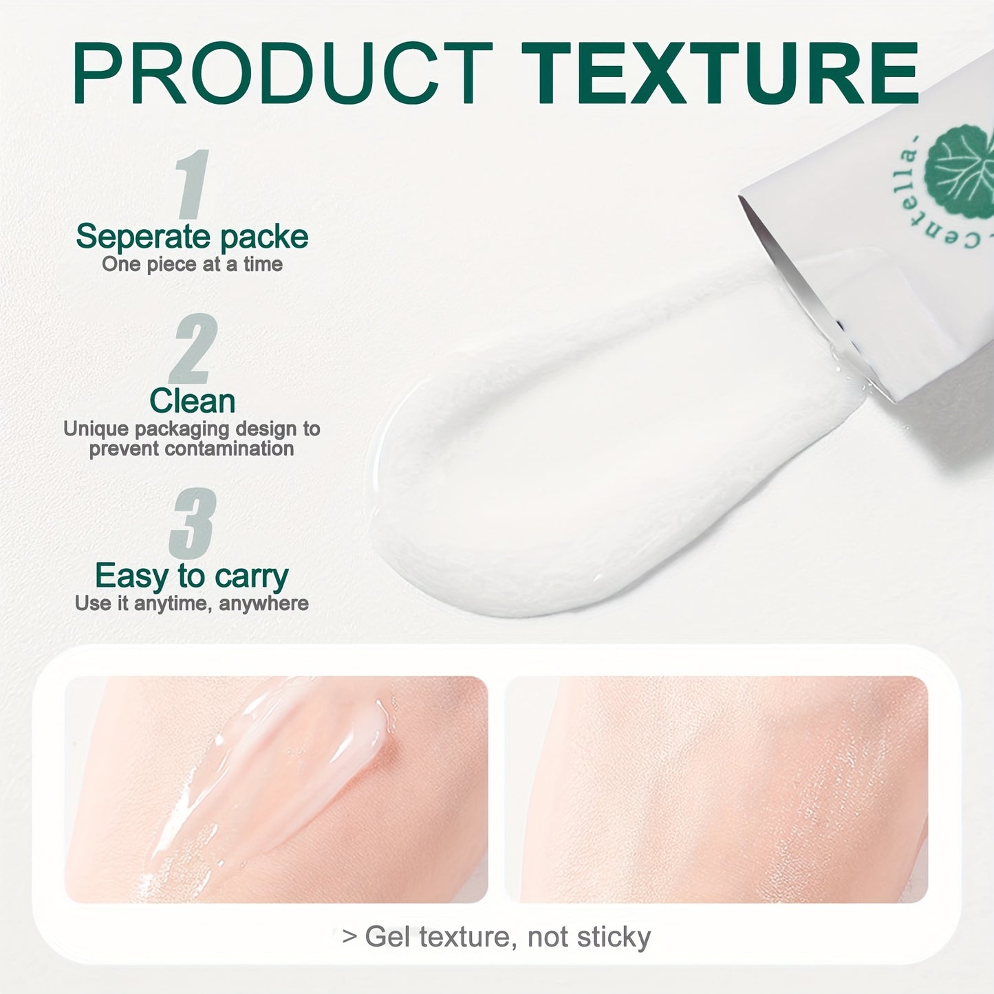 20pcs Centella Asiatica Moisturizing & Firming Sleeping Mask - Hydrating, Fragrance-Free, Hypoallergenic, Plant-Based Formula for All Light Beige Types, Unisex Adult Skincare, Skincare Routine, Sleek Packaging, Natural Ingred