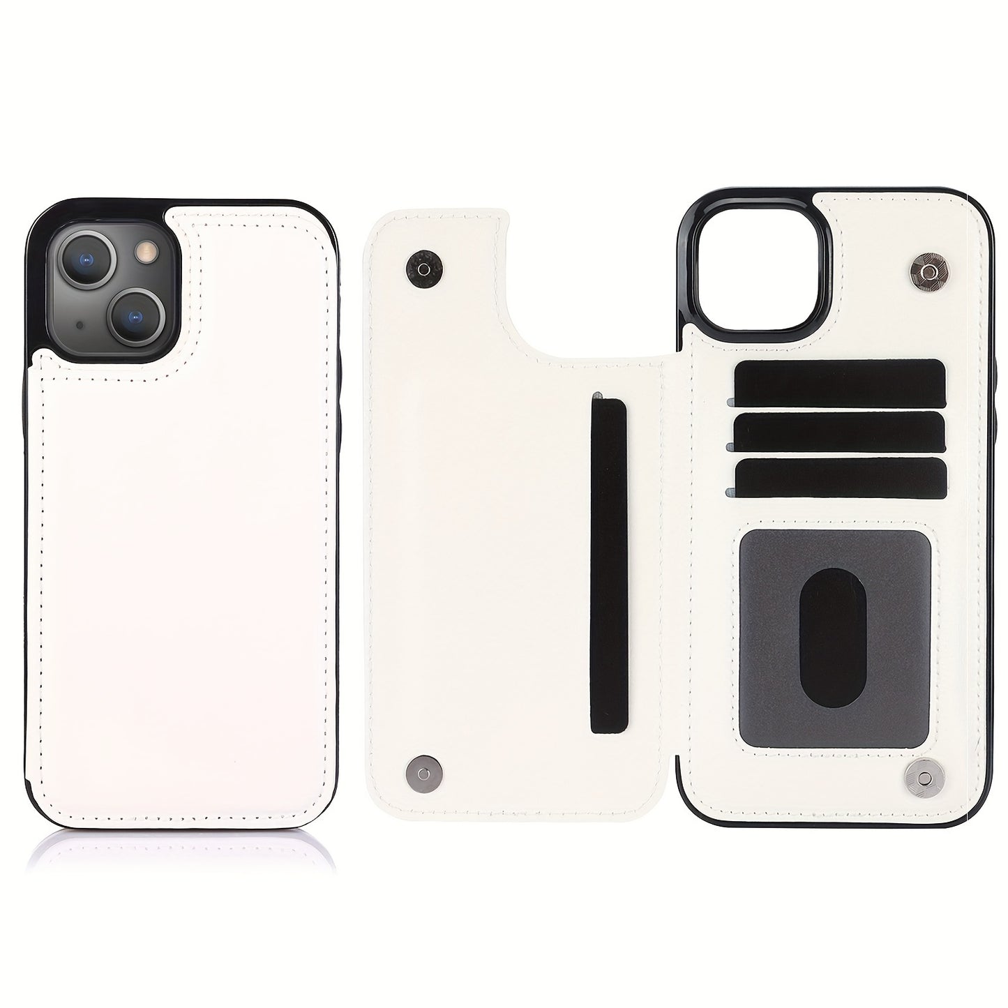 Premium PU Synthetic Faux Leather Wallet Case Designed for Various for iphone Models, Featuring Card Slots, a Stand, And Shockproof Protection.