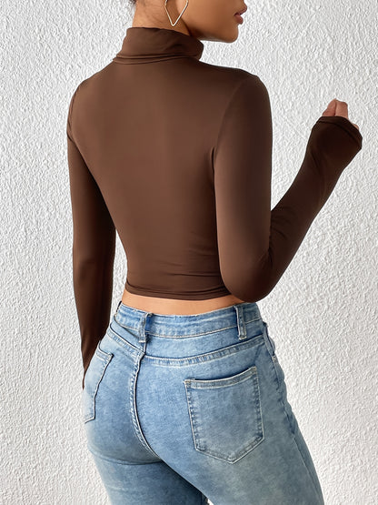 Sexy Short Top with Navel Exposure - European and American Fashion Women's 2205