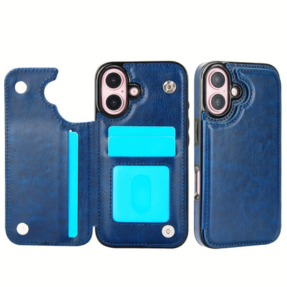Premium PU Synthetic Faux Leather Wallet Case Designed for Various for iphone Models, Featuring Card Slots, a Stand, And Shockproof Protection.