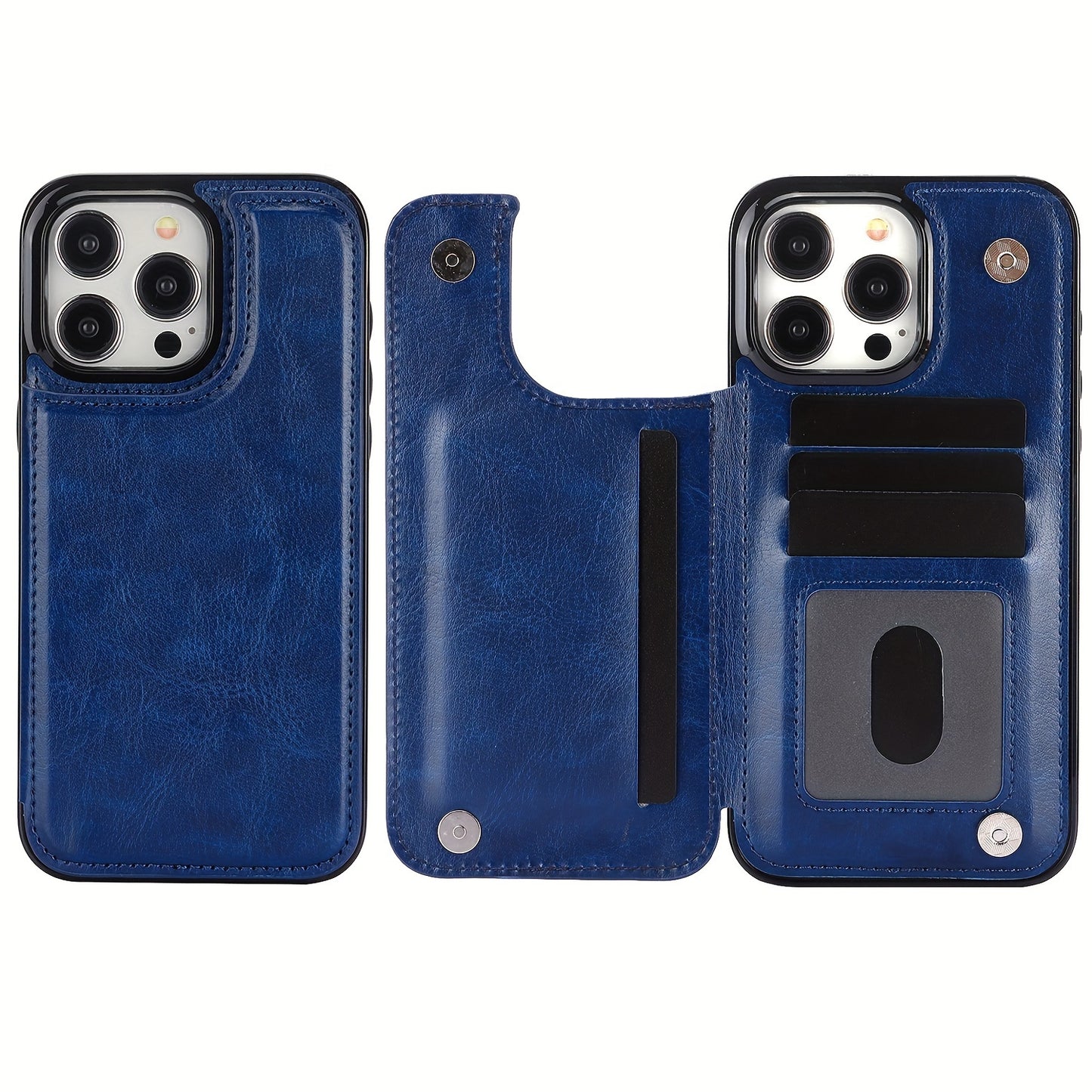 Premium PU Synthetic Faux Leather Wallet Case Designed for Various for iphone Models, Featuring Card Slots, a Stand, And Shockproof Protection.