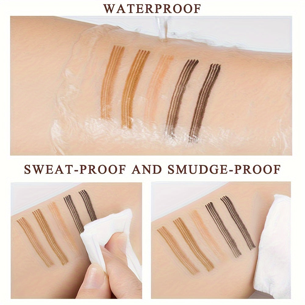 Four-Prong Eyebrow Pencil, Waterproof and Sweatproof with Long-lasting Wear