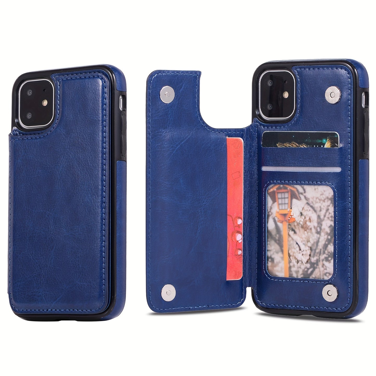 Premium PU Synthetic Faux Leather Wallet Case Designed for Various for iphone Models, Featuring Card Slots, a Stand, And Shockproof Protection.