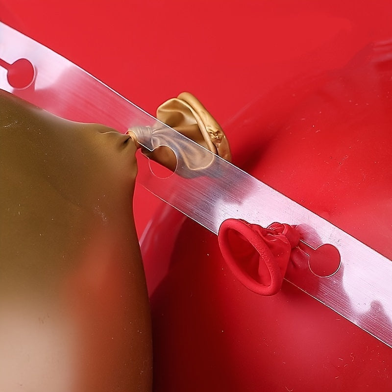 Stronger Clear Balloon Arch Garland Strips with Pre-Marked Cut Lines - Durable Transparent Adhesive Tape for Secure Balloon Ties, Perfect for Birthdays, Weddings, Showers, Halloween, Christmas & New Year Party Decorations, Fe