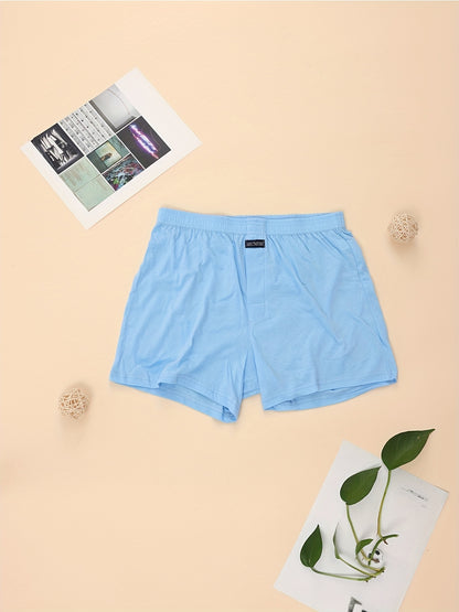 Men'S High-Waist Boxer Briefs - Soft Breathable, Loose Fit, Deep Crotch, Button Detail, Solid Black, Comfortable for Casual Attire, High Waisted Boxer Briefs