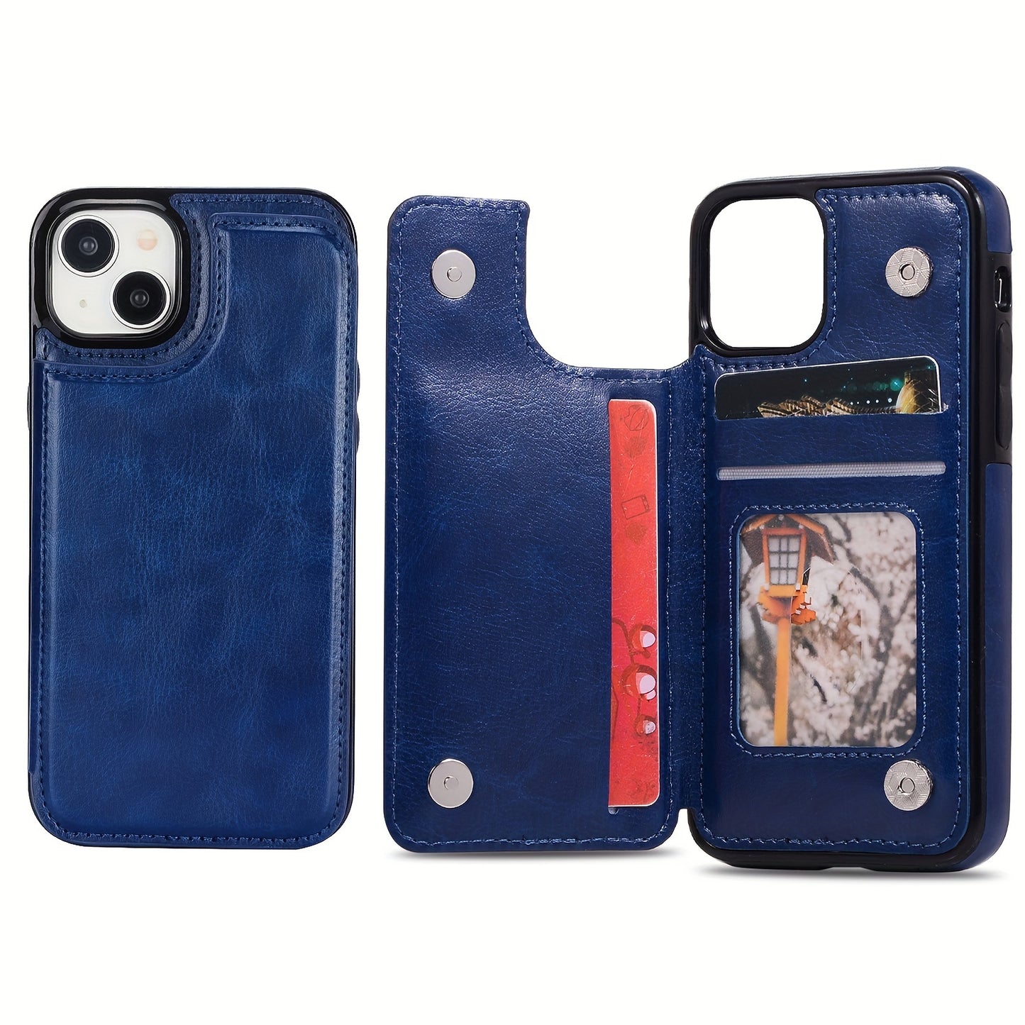 Premium PU Synthetic Faux Leather Wallet Case Designed for Various for iphone Models, Featuring Card Slots, a Stand, And Shockproof Protection.