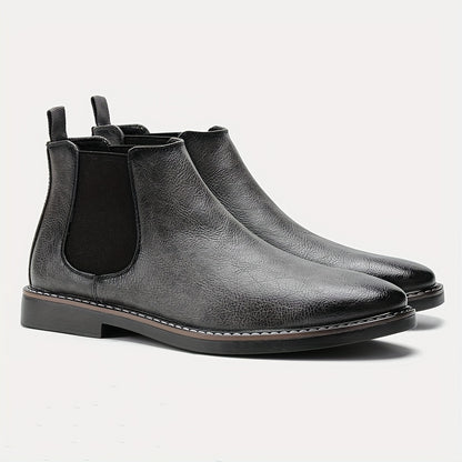 Men'S Chelsea Boots - Classic Ankle Boots with Elastic Closure, Glossy Black Faux, Cushioned Insole & Non-Slip PVC Sole - Formal & Casual Shoes for Everyday, Office, Events - Extended Sizes up to EU 46 (US Men'S 12) - Model #