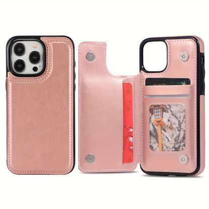 Premium PU Synthetic Faux Leather Wallet Case Designed for Various for iphone Models, Featuring Card Slots, a Stand, And Shockproof Protection.