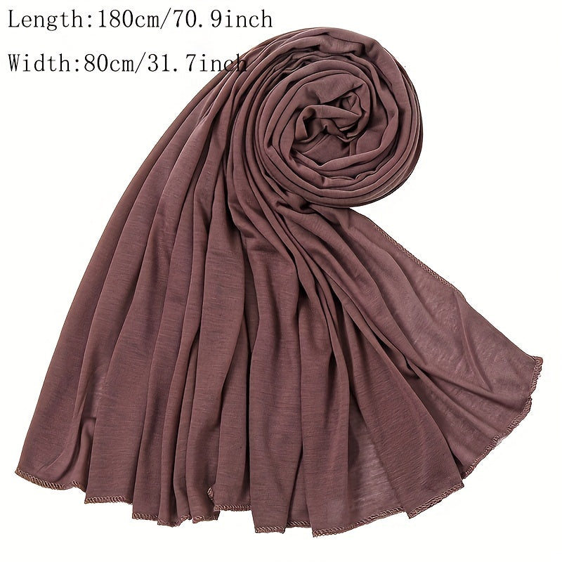 [Elegant Hijab] Polyester Elegant Brown Hijab for Women | Versatile & Stylish, Perfect for Casual Outings, Weekend Wear, and Special Occasions