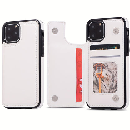 Premium PU Synthetic Faux Leather Wallet Case Designed for Various for iphone Models, Featuring Card Slots, a Stand, And Shockproof Protection.