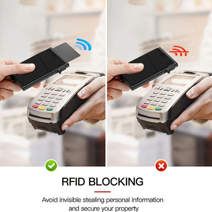 Simple RFID Blocking Aluminum Alloy Credit Card Holder with Money Bag for Men