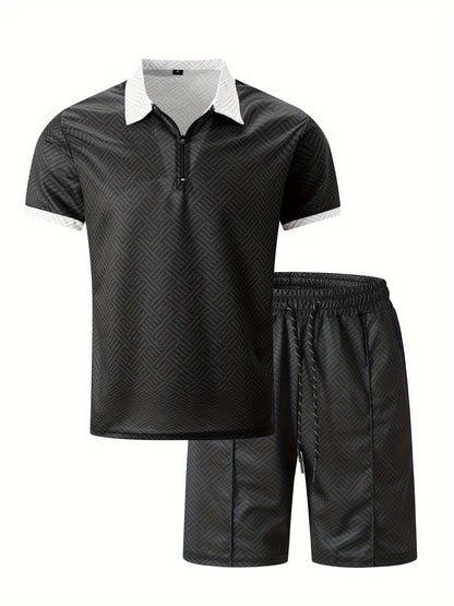Men's T-shirt short sleeve + shorts casual sports suit blue