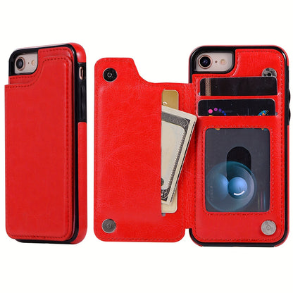 Premium PU Synthetic Faux Leather Wallet Case Designed for Various for iphone Models, Featuring Card Slots, a Stand, And Shockproof Protection.