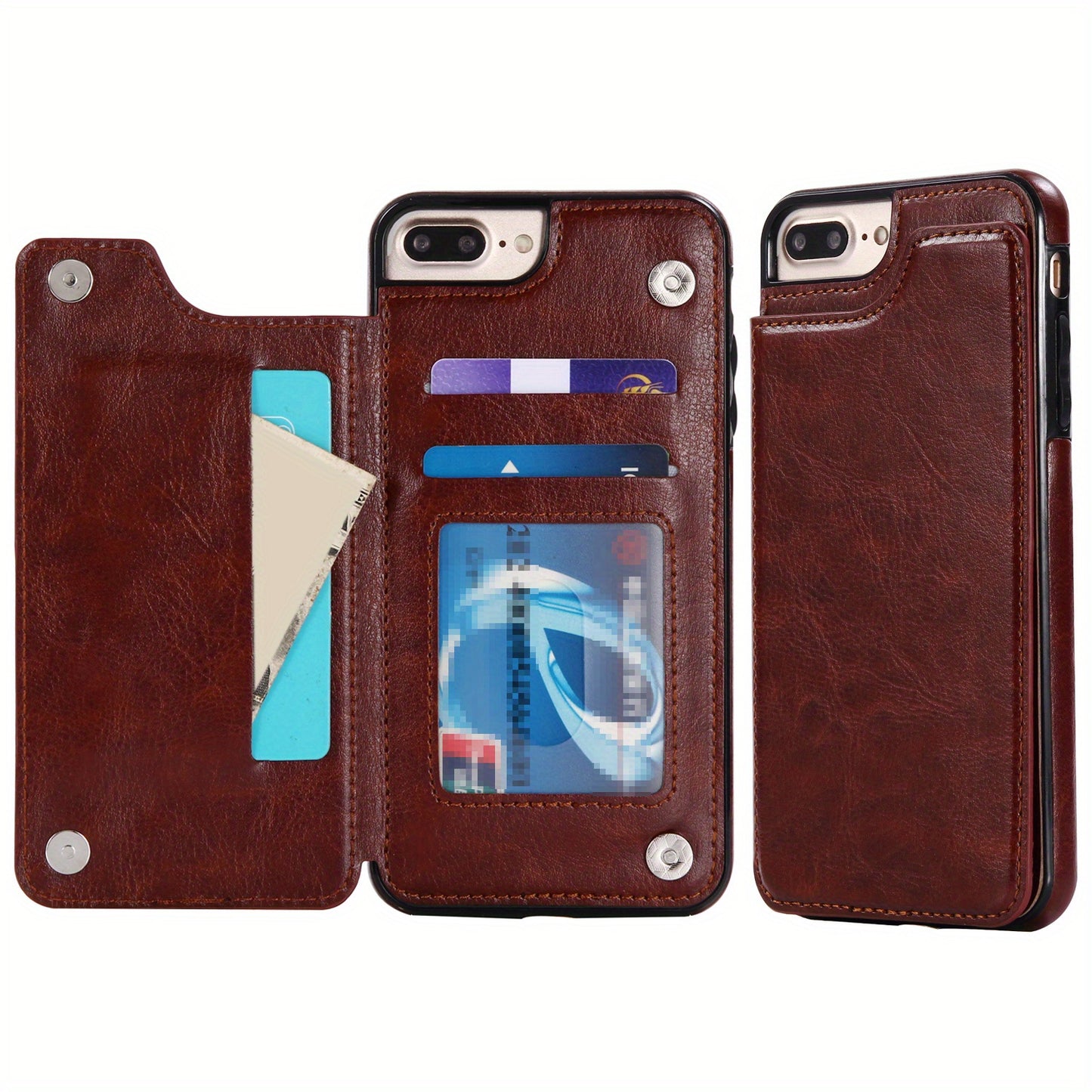 Premium PU Synthetic Faux Leather Wallet Case Designed for Various for iphone Models, Featuring Card Slots, a Stand, And Shockproof Protection.