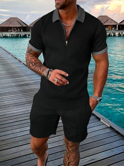Men's T-shirt short sleeve + shorts casual sports suit blue