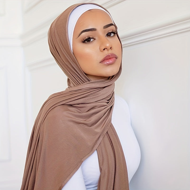 [Elegant Hijab] Polyester Elegant Brown Hijab for Women | Versatile & Stylish, Perfect for Casual Outings, Weekend Wear, and Special Occasions
