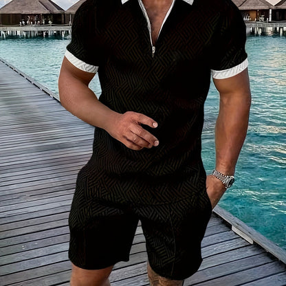 Men's T-shirt short sleeve + shorts casual sports suit blue