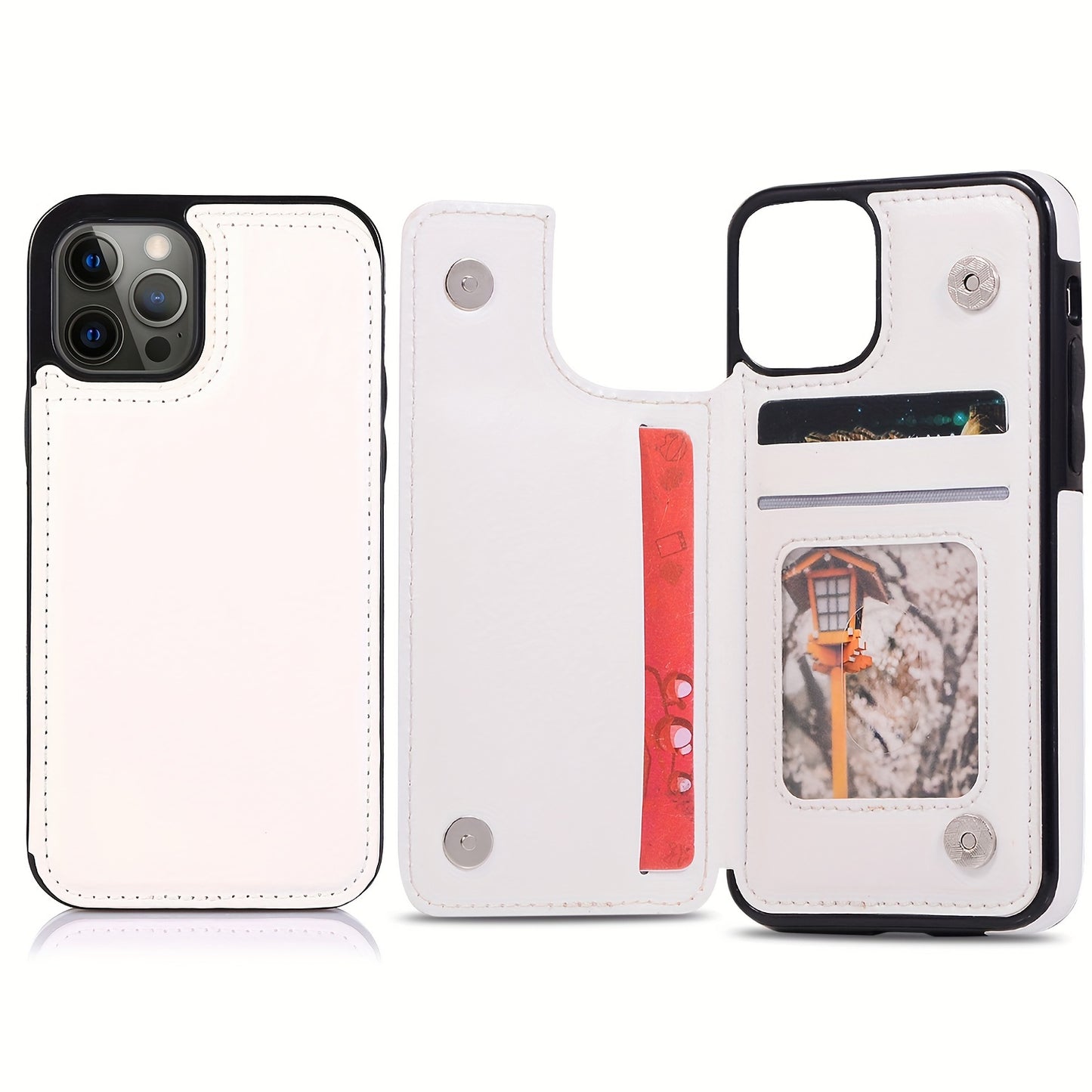 Premium PU Synthetic Faux Leather Wallet Case Designed for Various for iphone Models, Featuring Card Slots, a Stand, And Shockproof Protection.