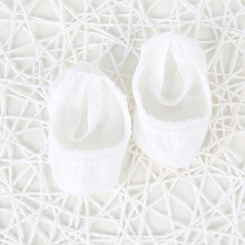 Girls' Elastic Lace-Up Boat Socks with Stretchable Non-Slip Sole