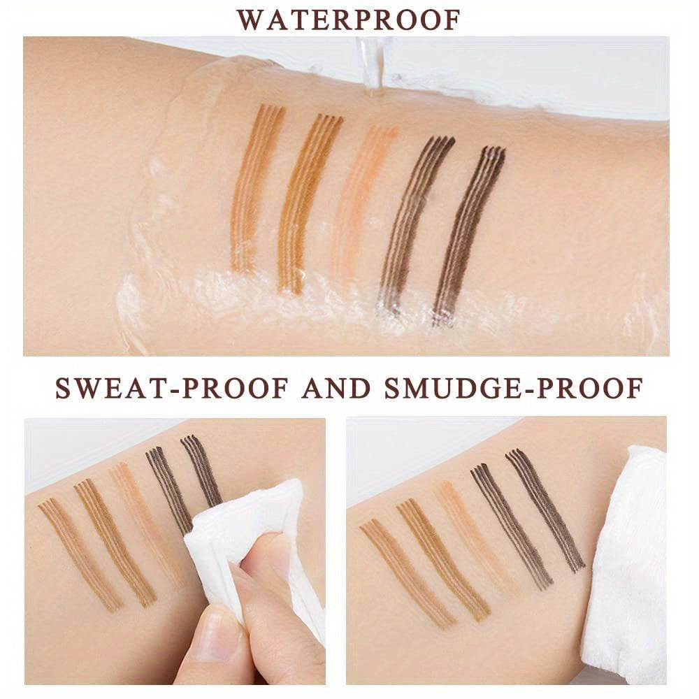 Four-Prong Eyebrow Pencil, Waterproof and Sweatproof with Long-lasting Wear