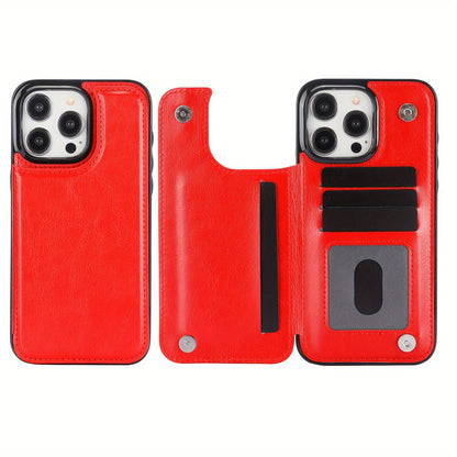 Premium PU Synthetic Faux Leather Wallet Case Designed for Various for iphone Models, Featuring Card Slots, a Stand, And Shockproof Protection.