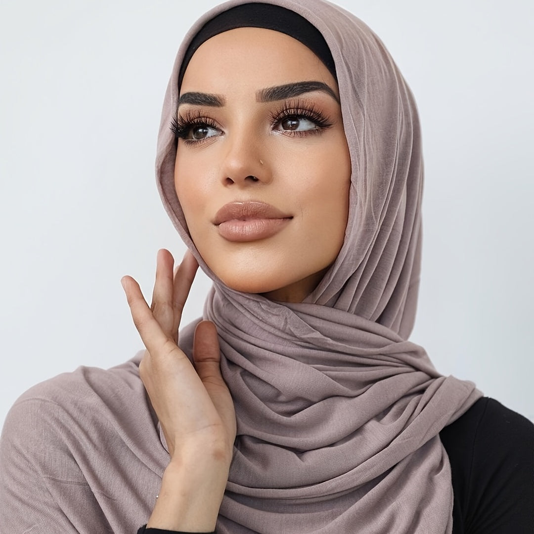 [Elegant Hijab] Polyester Elegant Brown Hijab for Women | Versatile & Stylish, Perfect for Casual Outings, Weekend Wear, and Special Occasions