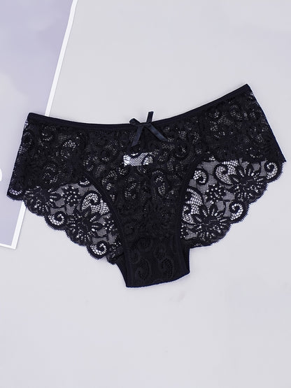 5 Pack Women's Lace Sexy Mid Waist Panties